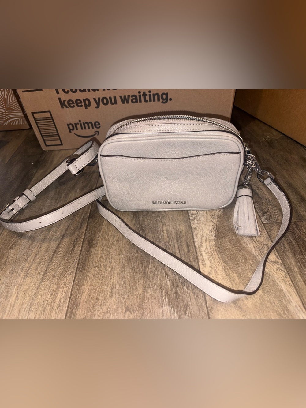 Michael Kors Pebble Leather Gray Crossbody Belt Bag